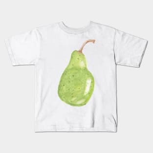 Cute Watercolor Green Pear Kids T-Shirt